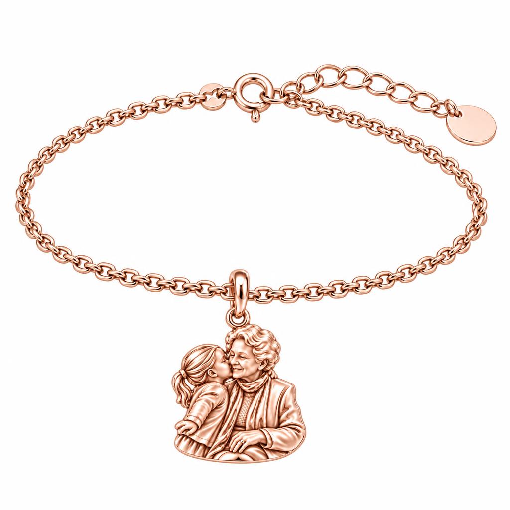 Shared Sweetness Photo Charm Bracelet Set – rose gold, front view