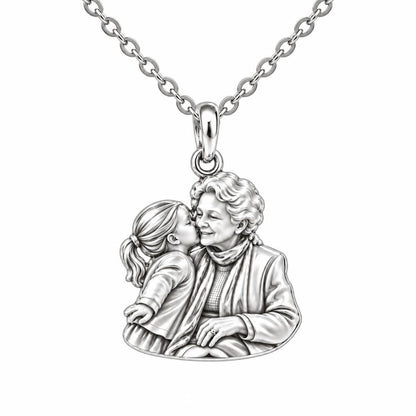 Shared Sweetness Photo Charm Necklace Set – silver, front view