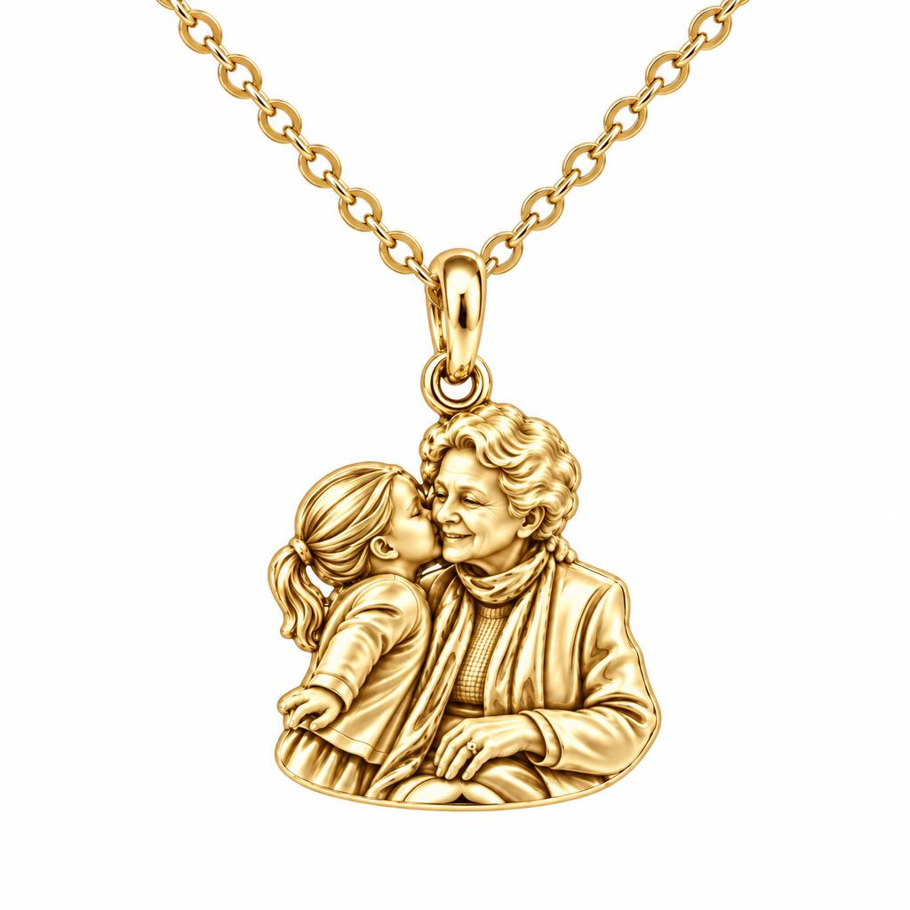 Shared Sweetness Photo Charm Necklace Set – 18K gold, front view