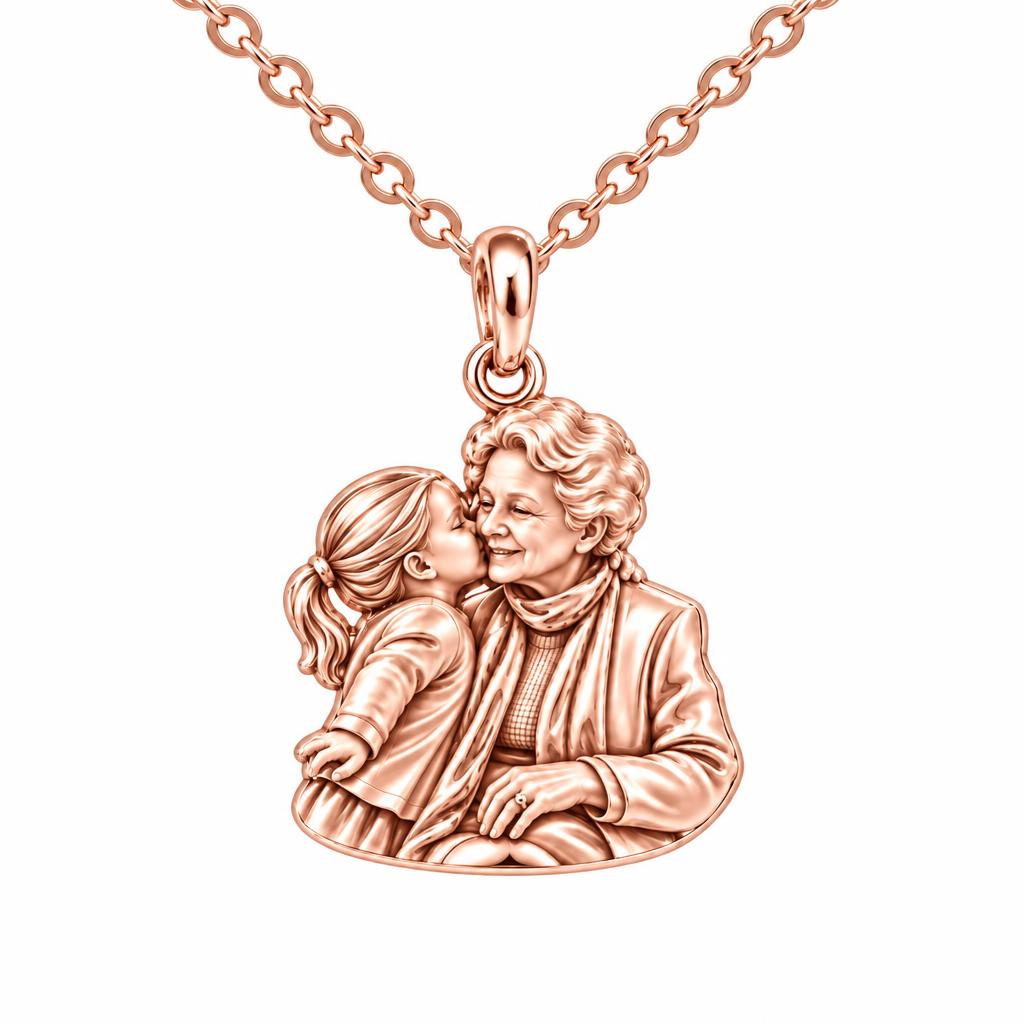 Shared Sweetness Photo Charm Necklace Set – rose gold, front view