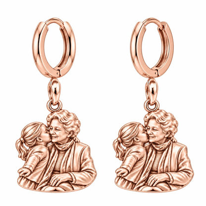 Shared Sweetness Photo Huggie Charm Earrings – rose gold, front view