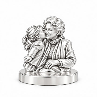 Shared Sweetness Photo Keepsake Plaque – silver, front view