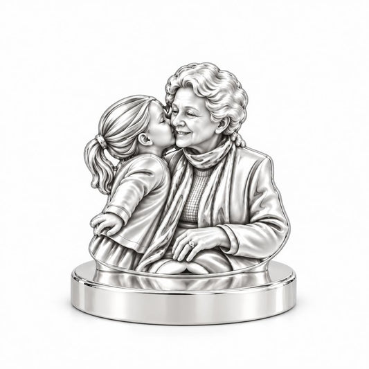 Shared Sweetness Photo Keepsake Plaque – silver, front view