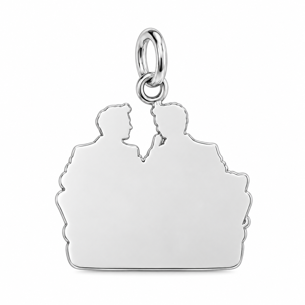 Shared Toast Custom Portrait Charm Bracelet – Personalized Couple Gift – back of the charm, engraving area