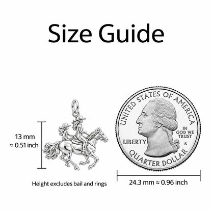 Shared Trail Adventure Charm Bracelet – Personalized Mom Gift – size guide, 13 mm charm next to a quarter