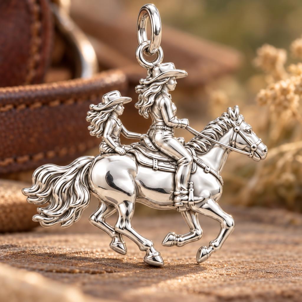 Shared Trail Adventure Charm Bracelet – Personalized Mom Gift – macro detail of the charm
