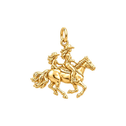 Shared Trail Adventure Charm Bracelet – Personalized Mom Gift – 18K gold charm, front view
