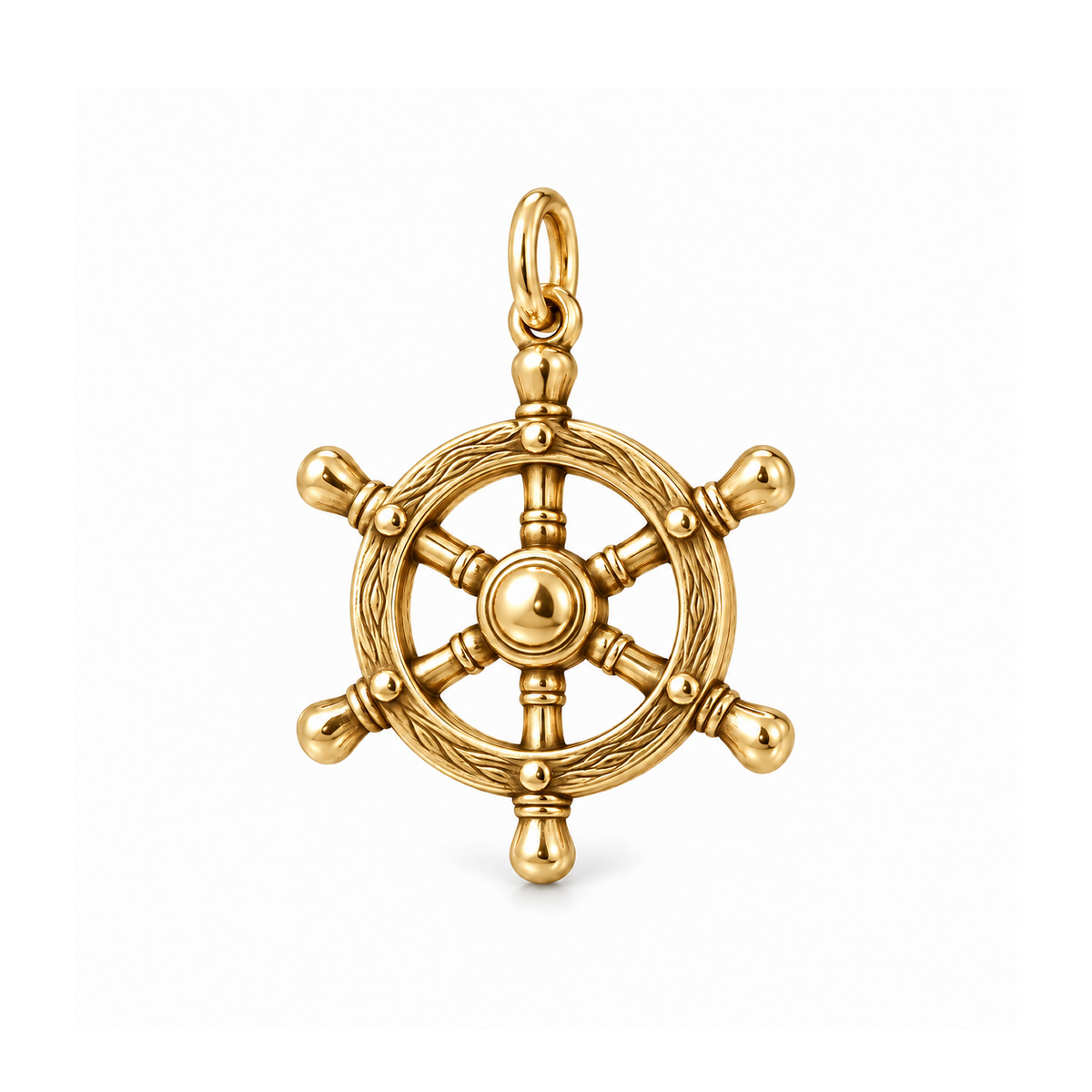 Ship's Wheel Charm — Gold | charm-topics-remaining-444-2026-09-14 | topic-166