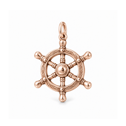 Ship's Wheel Charm — Rose Gold | charm-topics-remaining-444-2026-09-14 | topic-166