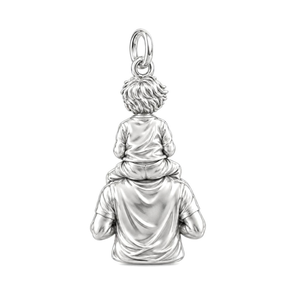 Shoulder Ride Joy Charm Bracelet – Personalized Dad Gift – back of the charm, engraving area