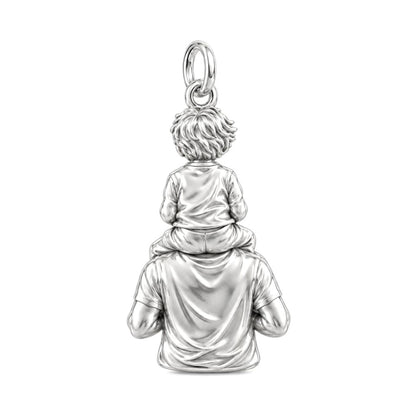 Shoulder Ride Joy Charm Bracelet – Personalized Dad Gift – back of the charm, engraving area