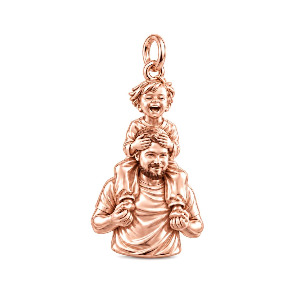 Shoulder Ride Joy Charm Bracelet – Personalized Dad Gift – rose gold charm, front view