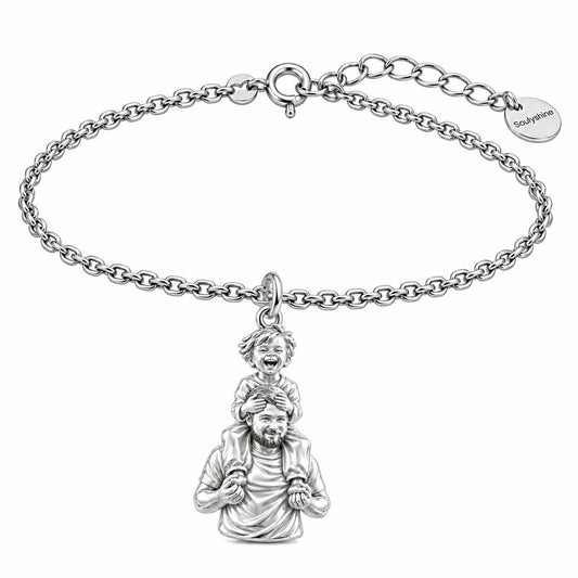 Shoulder Ride Joy Charm Bracelet Set – silver, front view