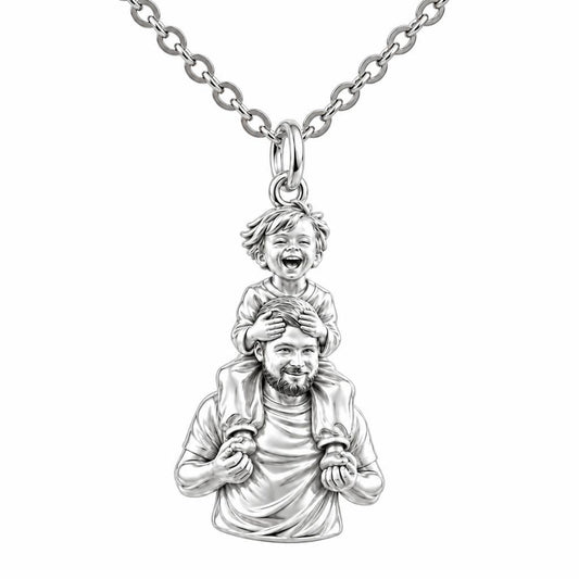 Shoulder Ride Joy Charm Necklace Set – silver, front view