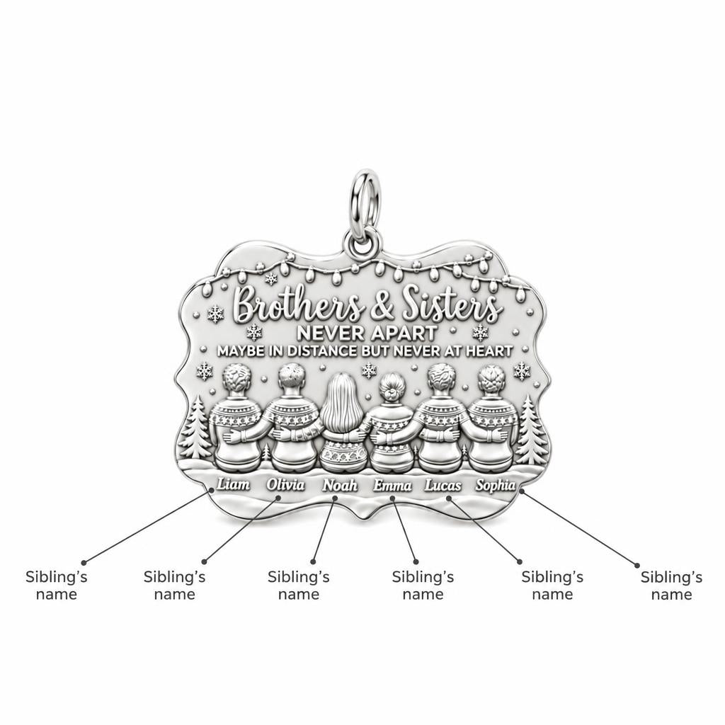 Siblings Never Apart Charm Bracelet – Personalized Sibling Gift – personalization guide