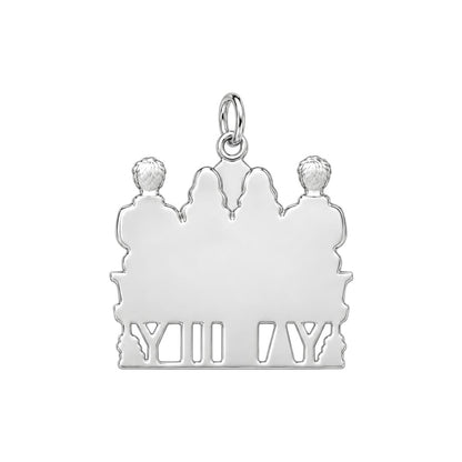 Siblings Sitting Together Charm Bracelet – Personalized Mom Gift – back of the charm, engraving area