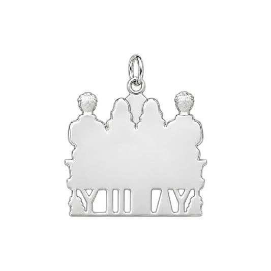 Siblings Sitting Together Charm Bracelet – Personalized Mom Gift – back of the charm, engraving area