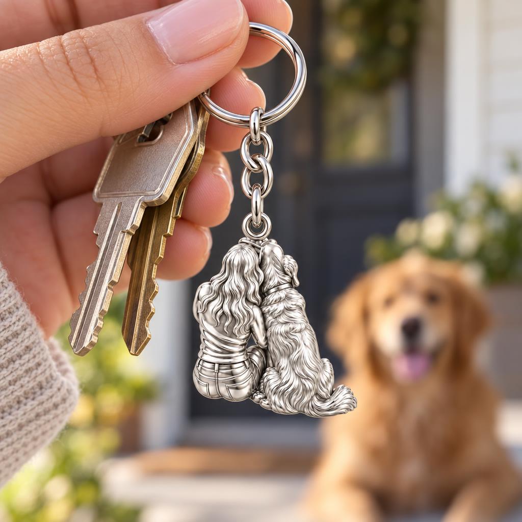 Side by Side Charm Keychain – worn / in use