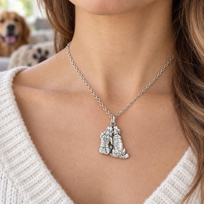 Side by Side Charm Necklace Set – worn / in use
