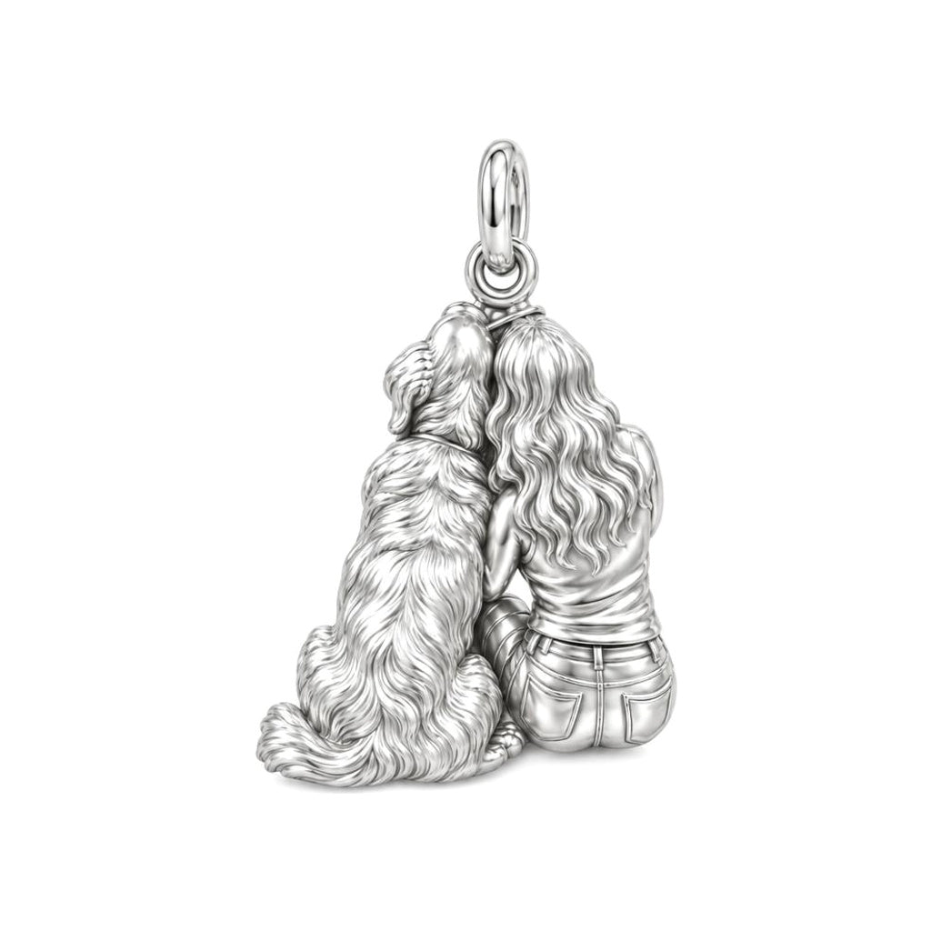Side by Side Charm Necklace Set – back of the charm, engraving area