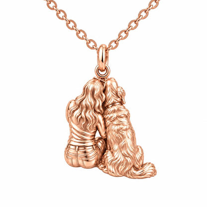 Side by Side Charm Necklace Set – rose gold, front view