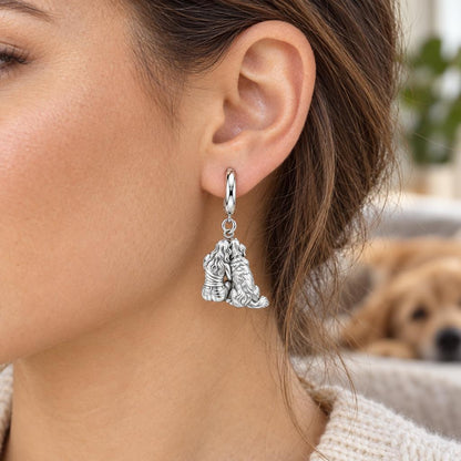 Side by Side Huggie Charm Earrings – worn / in use