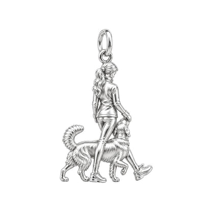 Side by Side Stroll Charm Bracelet – Personalized Dog Mom Gift – back of the charm, engraving area