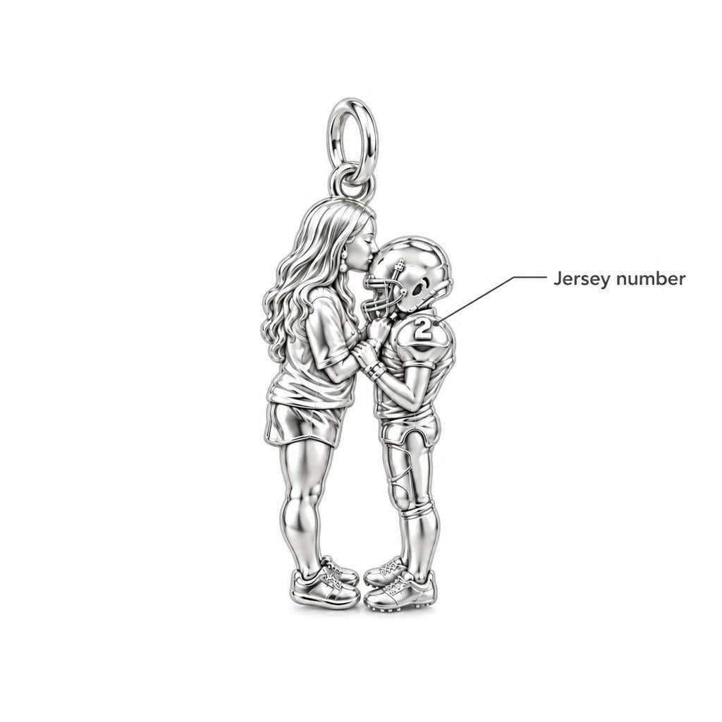 Sideline Kiss Football Charm Bracelet – Personalized Mom Gift – personalization guide