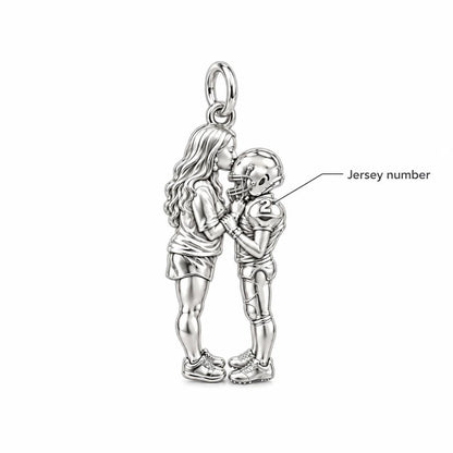 Sideline Kiss Football Charm Bracelet – Personalized Mom Gift – personalization guide