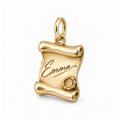 Signature Scroll Charm — Gold | charm-topics-remaining-444-2026-09-14 | topic-067