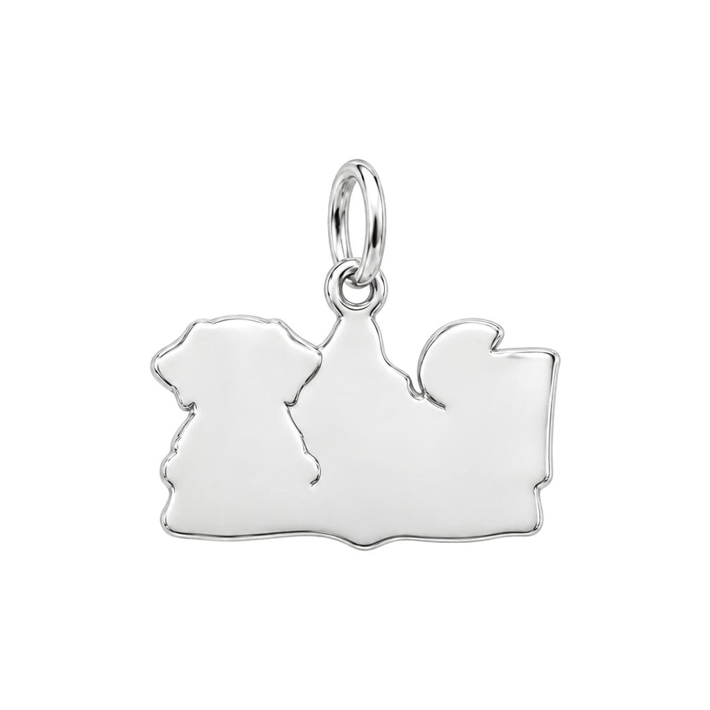 Simple Joys Pizza and Pet Charm Bracelet – Personalized Dog Mom Gift – back of the charm, engraving area