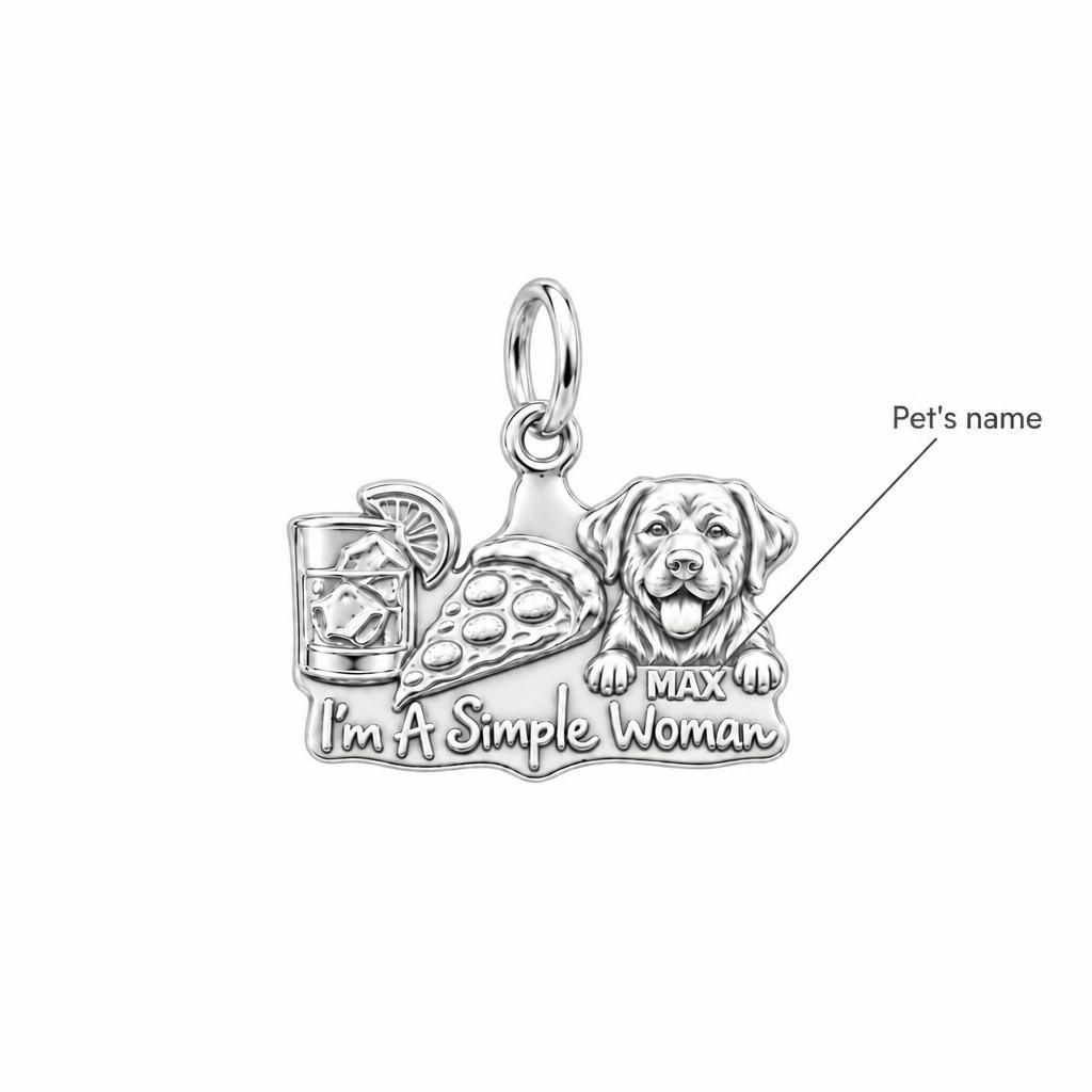 Simple Joys Pizza and Pet Charm Bracelet – Personalized Dog Mom Gift – personalization guide