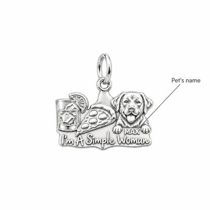 Simple Joys Pizza and Pet Charm Bracelet – Personalized Dog Mom Gift – personalization guide