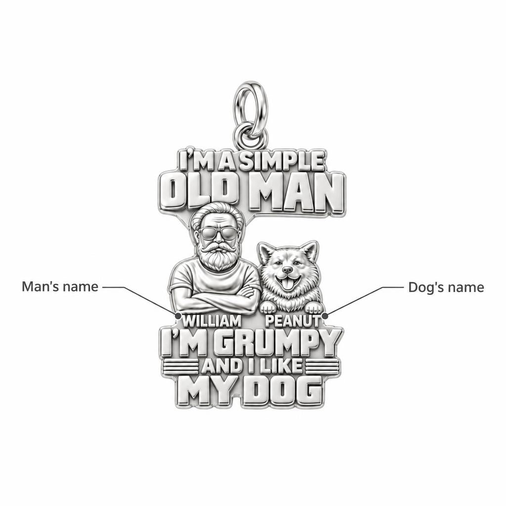 Simple Old Man Charm Bracelet – Personalized Dad Gift – personalization guide