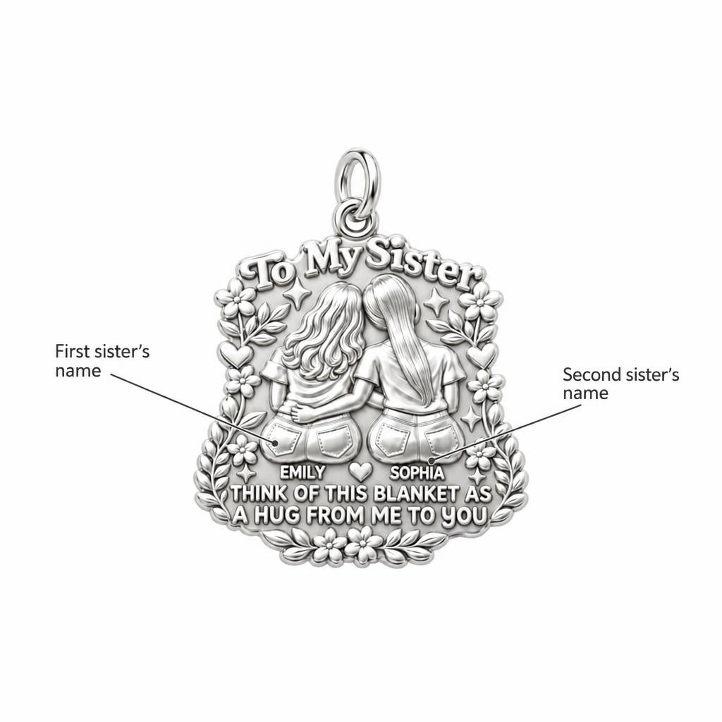 Sister Hug Blanket Charm Bracelet – Personalized Sister Gift – personalization guide