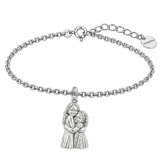 Sisterly Embrace Charm Bracelet Set – silver, front view