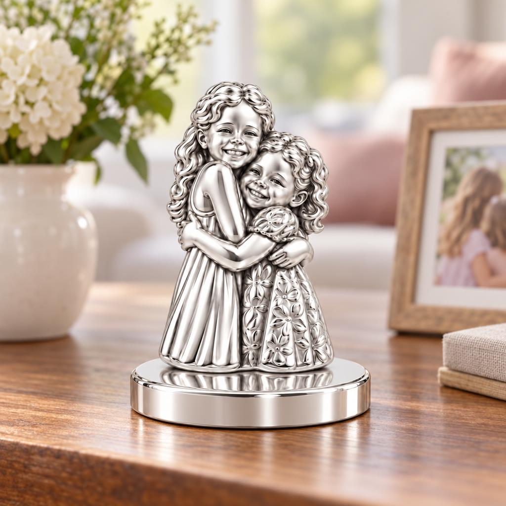 Sisterly Embrace Keepsake Plaque – worn / in use