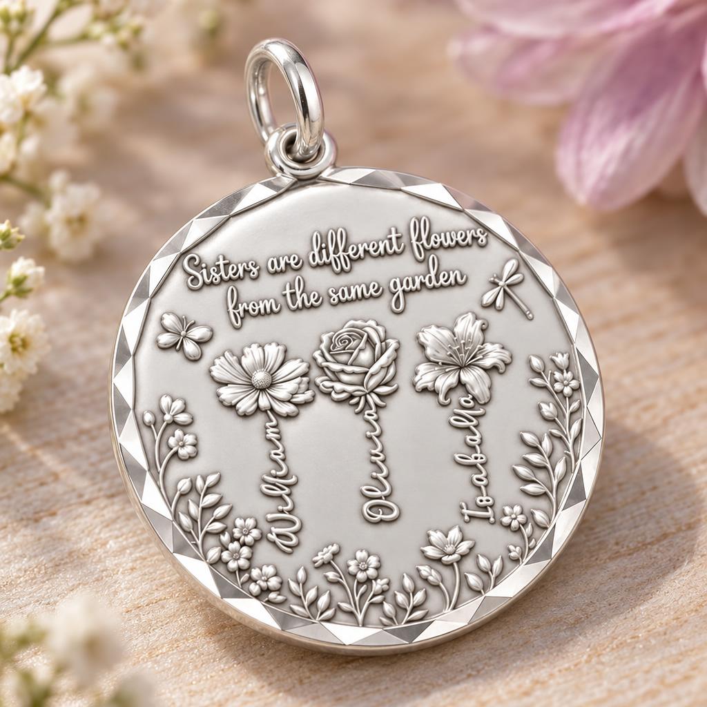 Sisters Garden Bloom Charm and Polyester Cord Bracelet Set – macro detail of the charm
