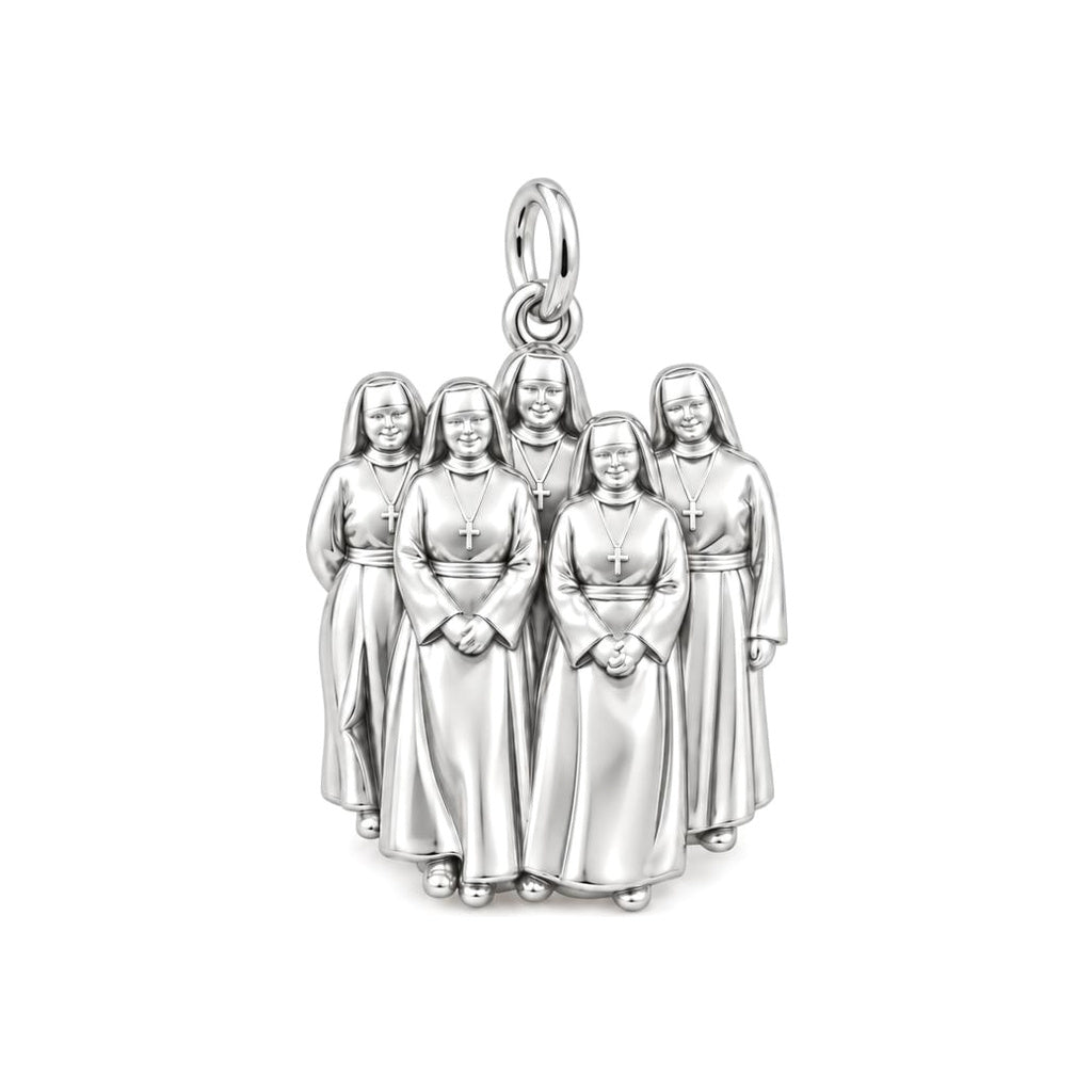 Sisters in Faith Charm Bracelet – Personalized  Photo Gift – silver charm, front view