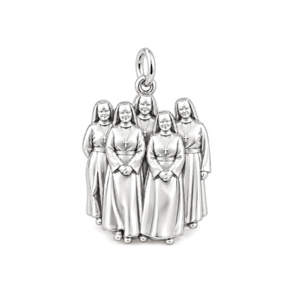 Sisters in Faith Charm Bracelet – Personalized  Photo Gift – silver charm, front view
