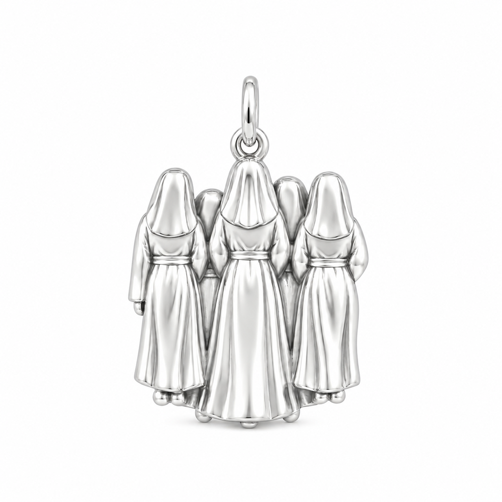 Sisters in Faith Charm Bracelet – Personalized  Photo Gift – back of the charm, engraving area