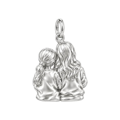 Sisters in Prayer Charm Keychain – back of the charm, engraving area
