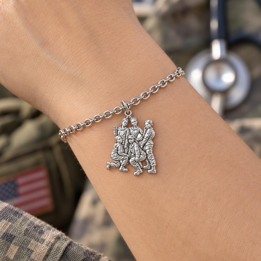 Sisters in Service Charm Bracelet Set – worn / in use