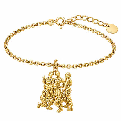 Sisters in Service Charm Bracelet Set – 18K gold, front view