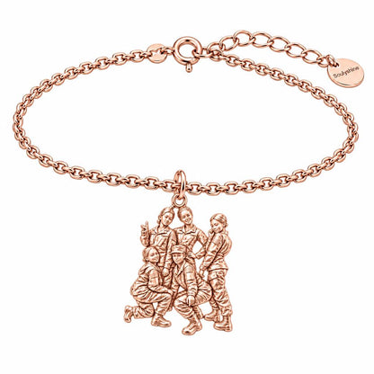 Sisters in Service Charm Bracelet Set – rose gold, front view