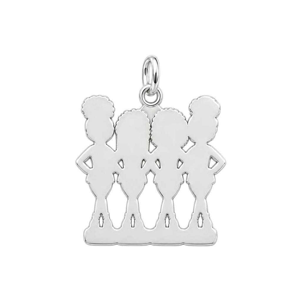 Sisters Standing Together Charm Bracelet – Personalized Sister Gift – back of the charm, engraving area