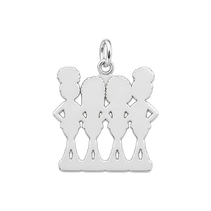 Sisters Standing Together Charm Bracelet – Personalized Sister Gift – back of the charm, engraving area