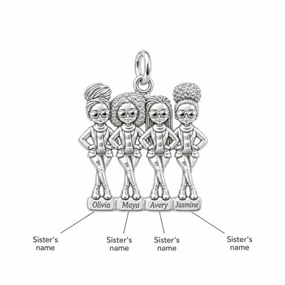 Sisters Standing Together Charm Bracelet – Personalized Sister Gift – personalization guide