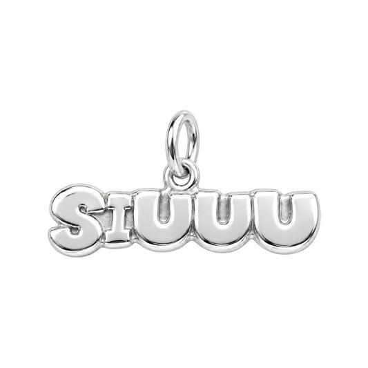 Siuuu Celebration Charm Bracelet – Personalized Athlete Gift – silver charm, front view