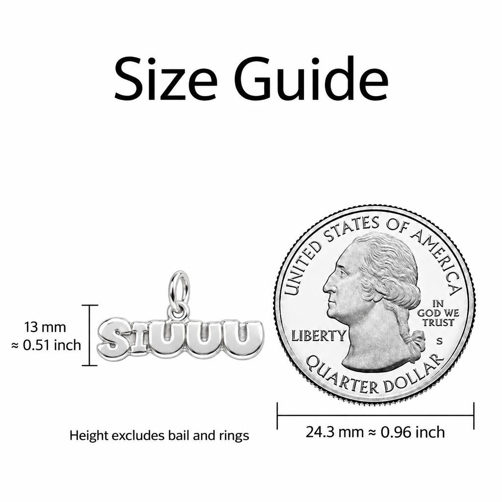Siuuu Celebration Charm Bracelet – Personalized Athlete Gift – size guide, 13 mm charm next to a quarter